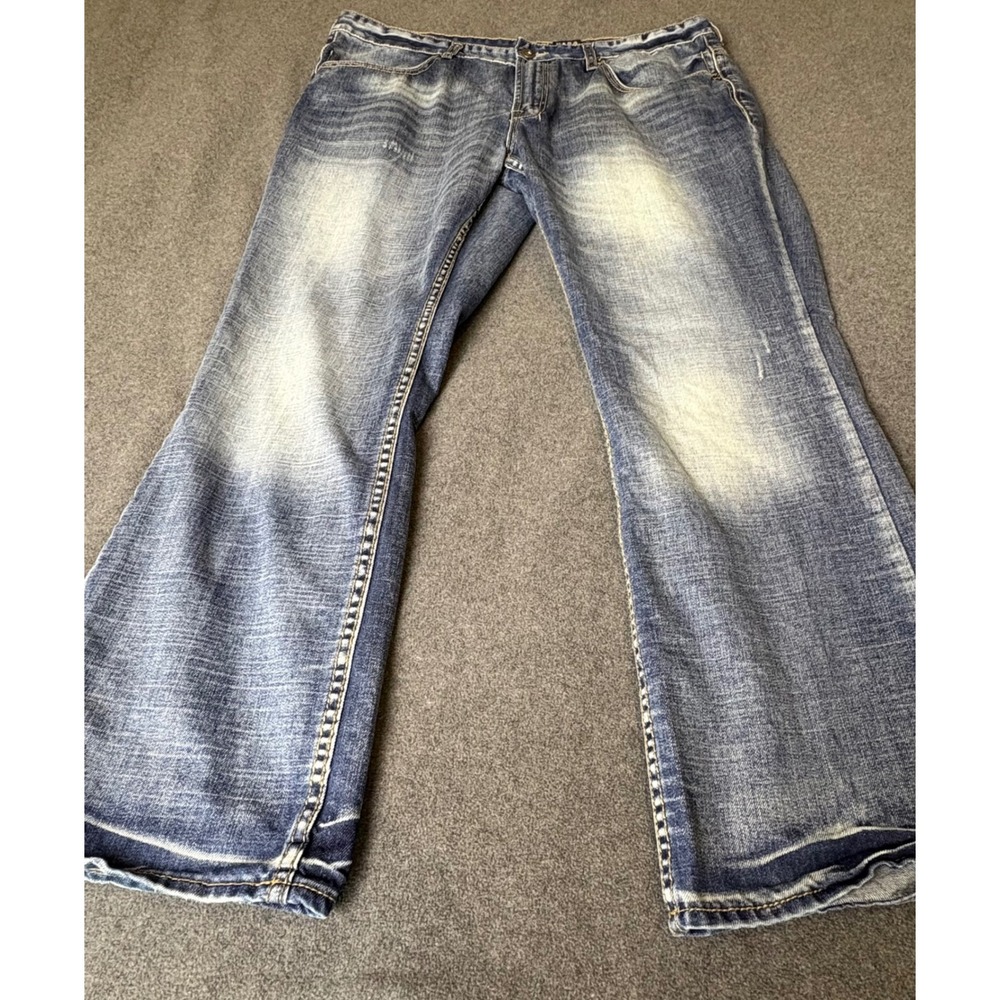 Buffalo David Bitton Six Basic Slim Straight Jeans Mens 44 (40) Blue Medium Wash